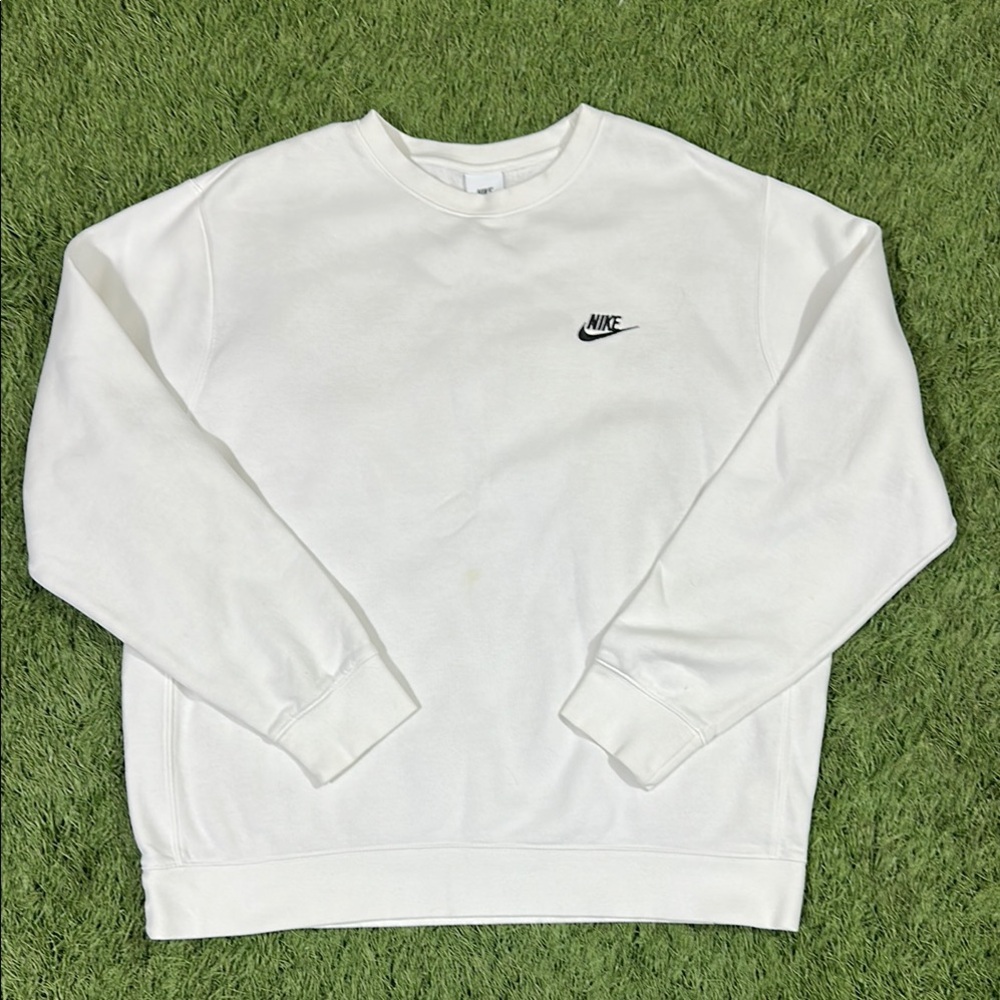 Nike Men's Classic White Crewneck Sweater Size Large